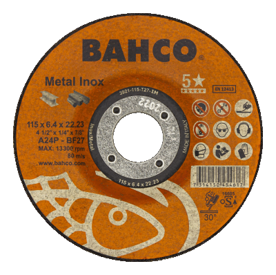 Imagen Disco Desbaste 125x6.4 A24P 3921-125-T27-IM Bahco