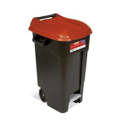 Imagen Contenedor de Residuos 120L C/Pedal Negro/Rojo (423109) Tayg