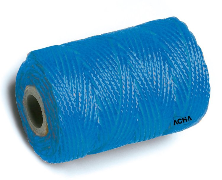 Cuerda atirantar polipropileno (biodegradable). Trenzado azul 100mX1.7mm Acha