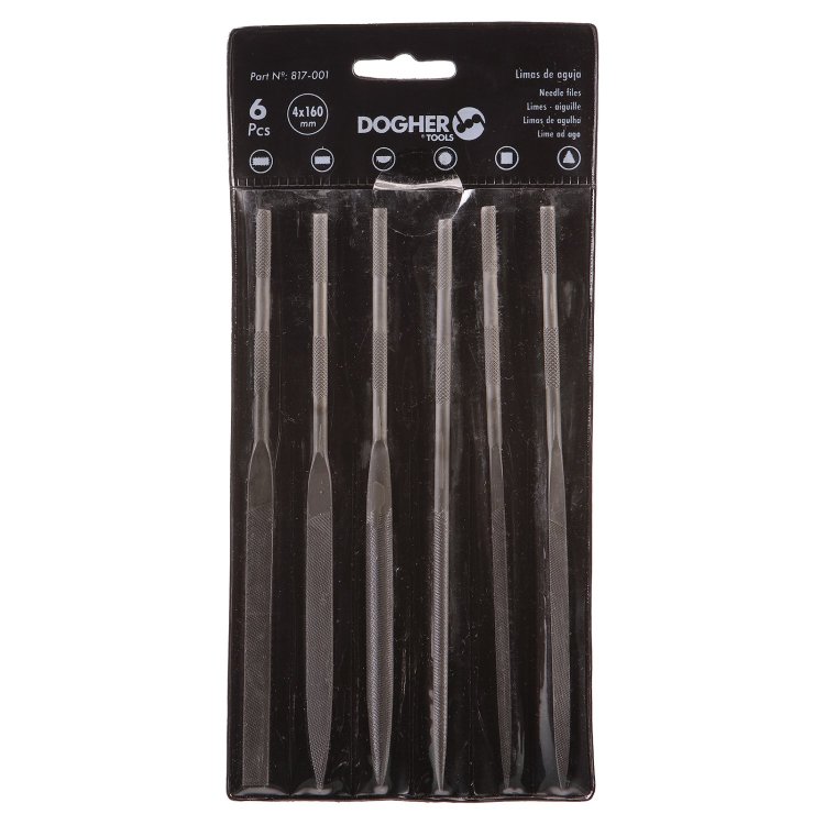 Juego de 6 limas de aguja 160mm 817-001 Dogher