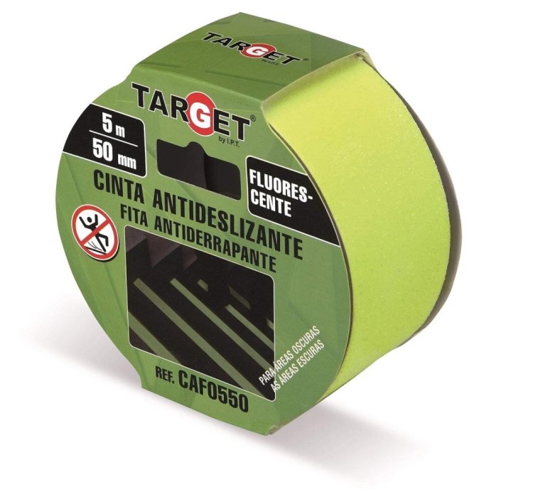 Cinta antideslizante 5Mx50MM Fluorescente Target