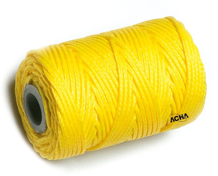 Cuerda atirantar polipropileno (biodegradable). Trenzado amarillo 50Mx1.7mm