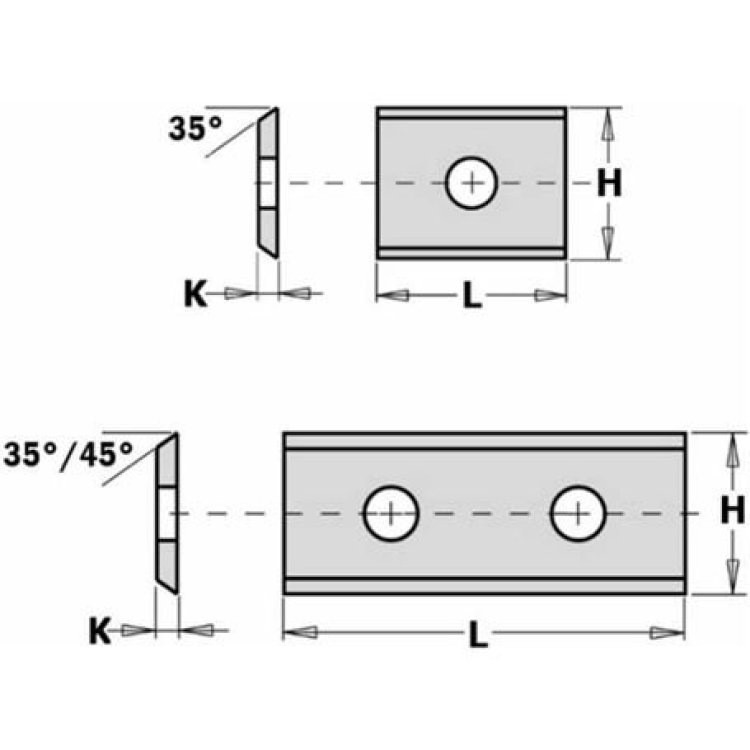 Cuchilla Reversible Recta (4/35º) 31.5X9X1.5MM 790.315.00 CMT