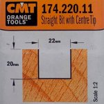 Fresa para pantógrafo Z2+1 HW D:22x10 S:8 DX 174.220.11 CMT