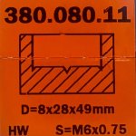 Broca de mortasar y taladrar HW S:m6x0.75 D:8x28x49 dr 380.080.11 CMT