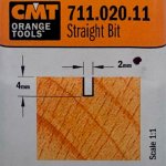 Fresa recta HWM S:6 D:2x4x45 711.020.11 CMT