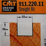 Fresa recta HM S:8 D:22x20 911.220.11 CMT