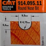 Fresa radio convexo HM S:8 D:9.5 R:4.75 914.095.11 CMT