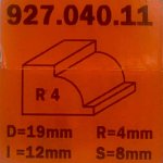 Fresa radio concavo HM S:8 D:19 R:4 927.040.11 CMT