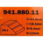 Fresa perfilada c/rodam. HM S:12 D:42.8 R:6.4 941.880.11 CMT