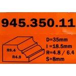 Fresa perfilada c/rodam. HM S:8 R:4.8/6.4 (7/8/945) 945.350.11 CMT