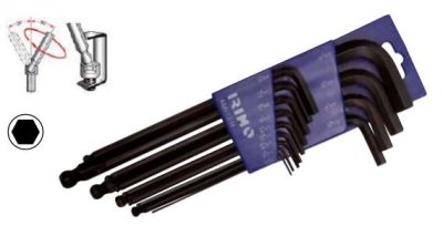 Juego allen pavonadas c/bola larga pulgadas (13 piezas) 48A-13-H Irimo