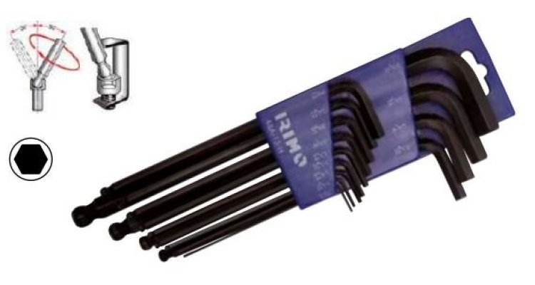 Juego allen pavonadas c/bola larga pulgadas (13 piezas) 48A-13-H Irimo