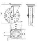 Rueda ALEX 2-4265 Giratoria 10ZVL150-UT150 150mm poliamix Alex