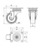 Rueda Giratoria 2-0042 - 10ZR60-BP62 60mm Poliamix Blanco Alex