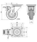 Rueda Giratoria 2-1149 10ZVFD100-BSR 100mm C/Freno Alex