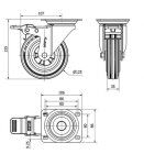 Rueda Giratoria 2-1153 10ZVFD125-PSN 125mm C/Freno Alex