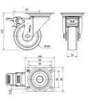 Rueda Giratoria 2-1194 - 10ZVFD100-UT 100mm Poliamix Freno Alex