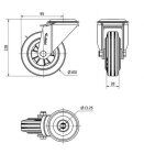 Rueda Giratoria 2-1341 - 20ZV100-PSN 100mm Goma Negra Alex