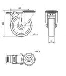 Rueda Giratoria 2-1376 - 20ZVFD125-UT 125mm PLMIX BLANCO Alex