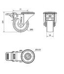 Rueda Giratoria 2-2349 - 20ZVLFD80-UT 80mm Poliamix Freno Alex