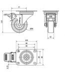 Rueda Giratoria 2-2366 10ZVLFD80-POL 80mm Freno Alex