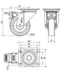 Rueda Giratoria 2-2368 10ZVFD100-POL100 10mm Freno Alex