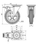 Rueda Giratoria 2-2887 10ZVLFD150-PSN140 150mm Goma C/Freno Alex