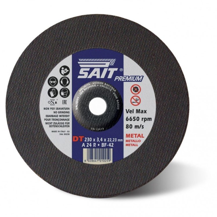 Disco de Corte Centro Hundido 125x3.2 A24R Metal Sait