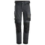 6341 Pantalones largos de trabajo elásticos AllroundWork Slim Fit color gris acero/ negro Snickers