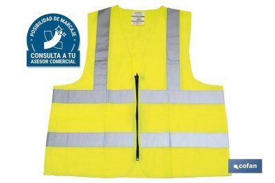 Imagen Chaleco Amarillo de alta visibilidad 11000152 Con cierre de cremallera Cofan
