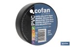 Rollo de Cinta Aislante Negra 19mmx20m 180 micras 207001 Cofan
