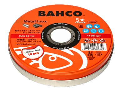 Modificar imágenes de: Discos abrasivos de corte de alto rendimiento para uso general, Inox y metal Bahco
