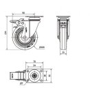 Rueda Giratoria 2-2465 10BHFD100-PPI 100mm Poliuretano Rojo Freno Alex Rueda Giratoria 2-2465 10BHFD100-PPI 100mm Poliuretano Rojo Freno Alex
