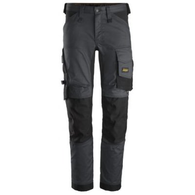 Imagen 6341 Pantalones largos de trabajo elásticos AllroundWork Slim Fit color gris acero/ negro Snickers
